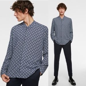 ZARA MEN GEOMETRIC PRINT SHIRT